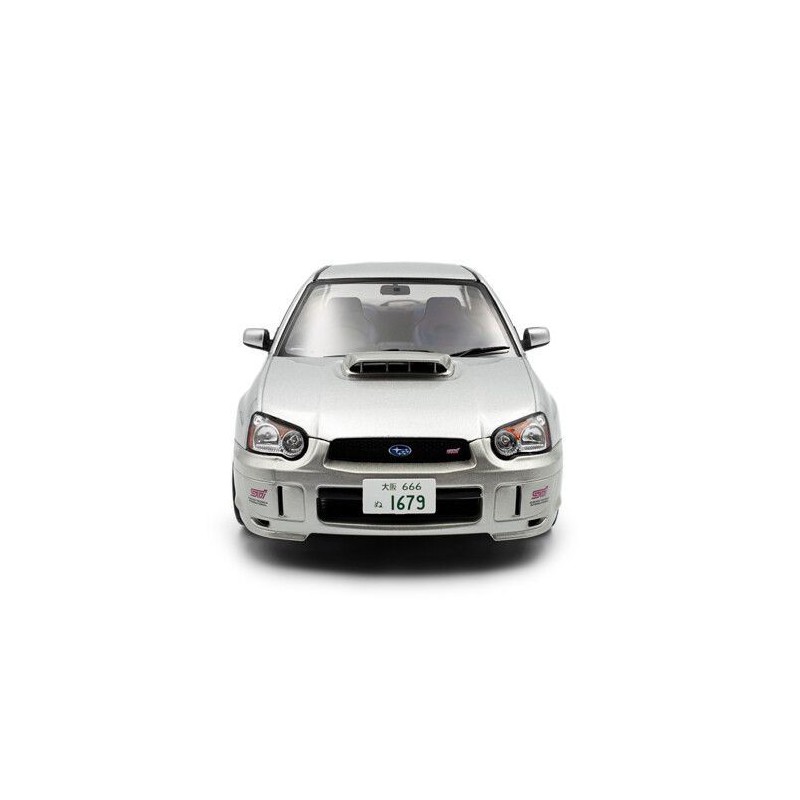 Subaru Impreza WRX STI '03, zilver (Premium silver effect) 1:18, Solido