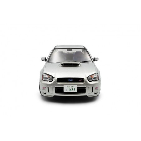 Subaru Impreza WRX STI '03, zilver (Premium silver effect) 1:18, Solido