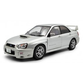 Subaru Impreza WRX STI '03, zilver (Premium silver effect) 1:18, Solido