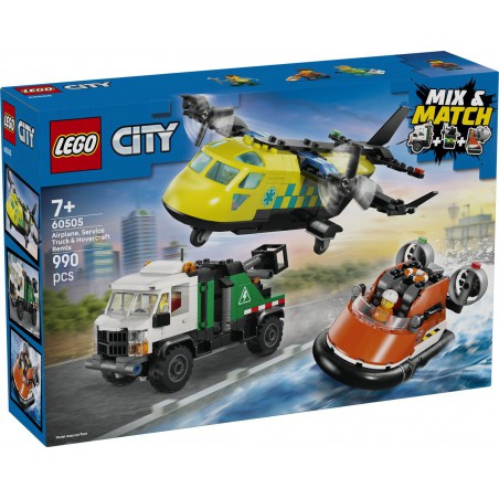 LEGO City - 60505 Vliegtuig, servicewagen en hovercraft