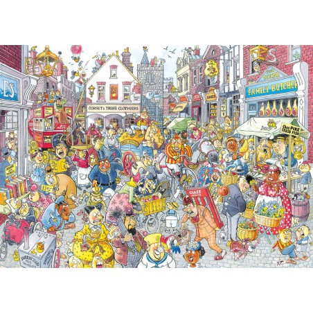 Wasgij Retro Destiny 10, Chaos in de winkelstraat, 1000 stukjes Jumbo