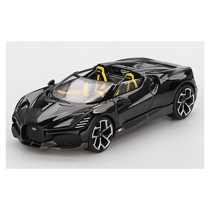 Bugatti W16 roadster '24, zwart (Mistral black) (1058) (blister verpakking)