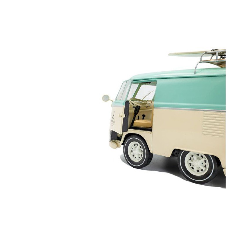 VW T1 Kool Kombi + aanhanger '24, mintgroen/wit - 1:18 - Solido