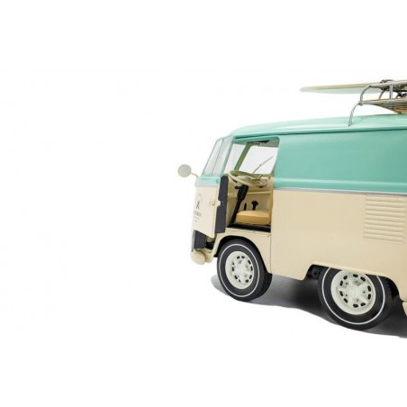 VW T1 Kool Kombi + aanhanger '24, mintgroen/wit - 1:18 - Solido