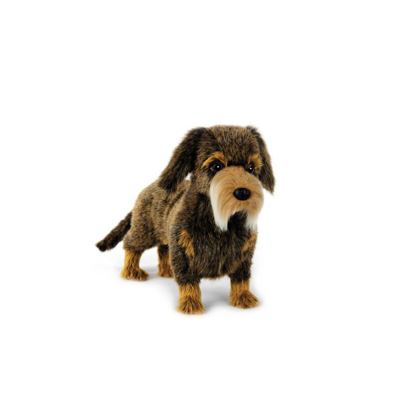Bruine Draadharige / ruwharige teckel hond, 34 cm - Hansa Creation
