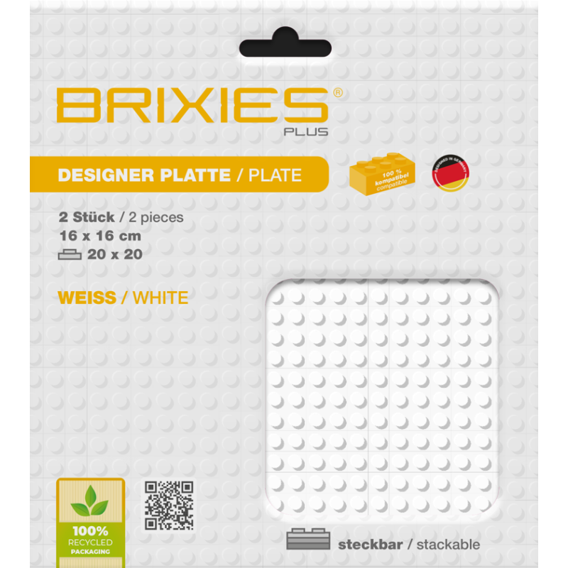 Brixies - Grondplaat Wit 2st. 20x20