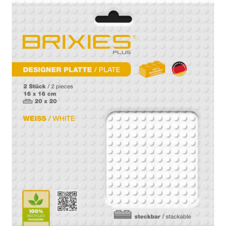 Brixies - Grondplaat Wit 2st. 20x20