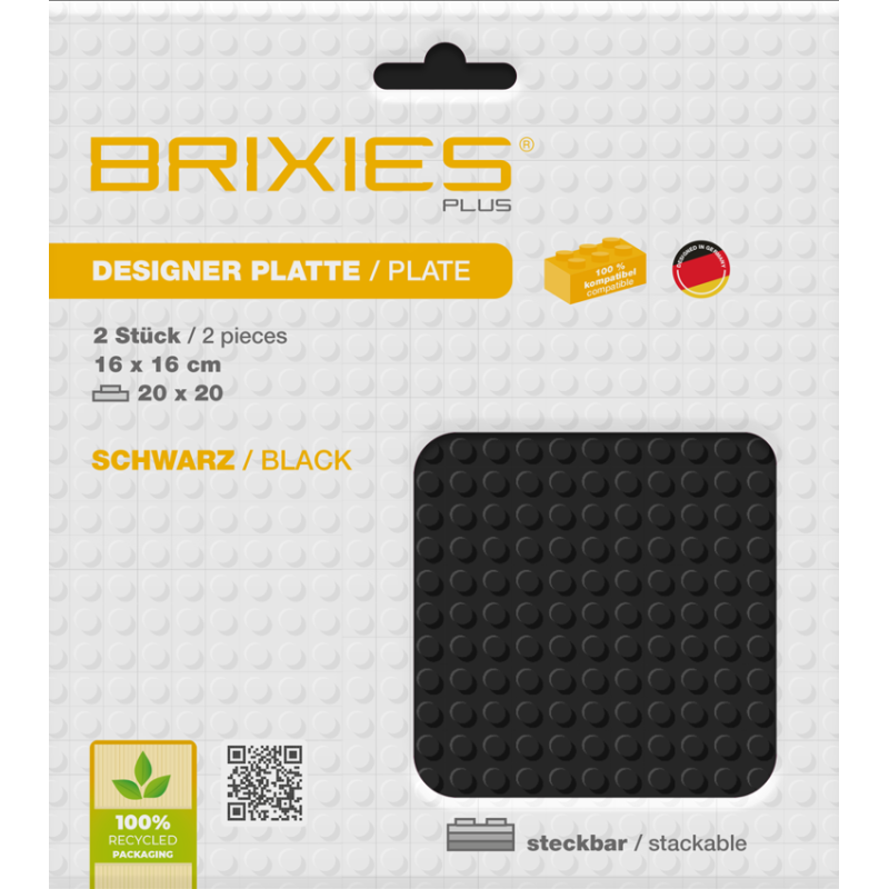 Brixies - Grondplaat Zwart 2st. 20x20