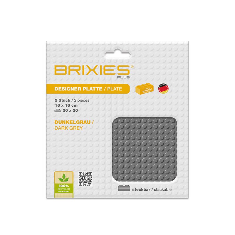 Brixies - Grondplaat Donker Grijs 2st. 20x20