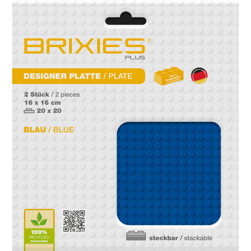 Brixies - Grondplaat Blauw 2st. 20x20