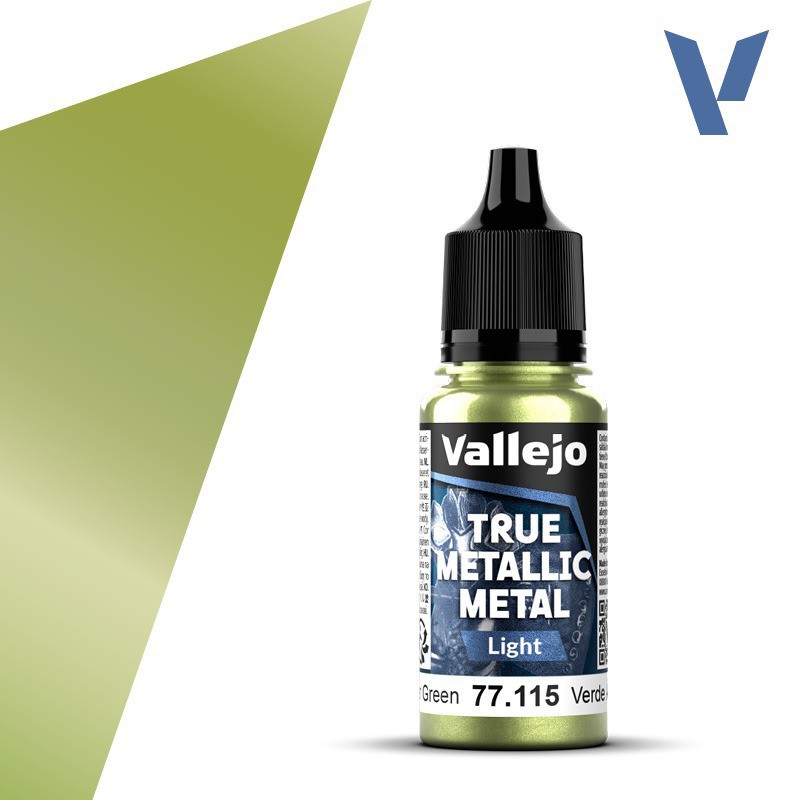 Vallejo, Amber Green (Light) - 18ml - True Metallic Metal