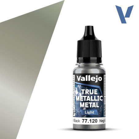 Vallejo, Obsidian Black (Light) - 18ml - True Metallic Metal
