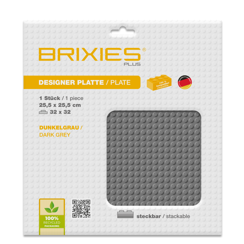 Brixies - Grondplaat Donker Grijs 32x32