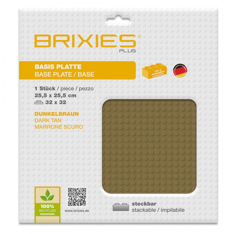 Brixies - Grondplaat Donker Bruin 32x32