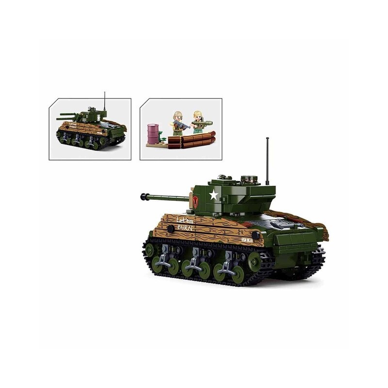 Sluban ModelBricks Army M4A3 (76W) Middelgrote Tank