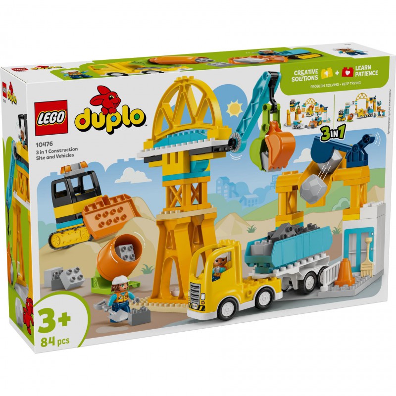 LEGO DUPLO - 10476 3-in-1 Bouwplaats en voertuigen