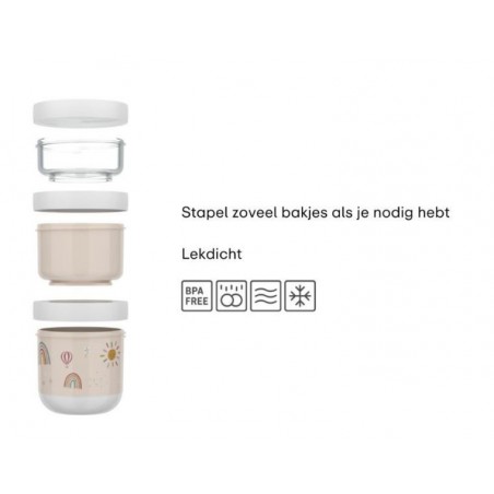 Mepal - Mio Stapelbare snackbox 3-delig, Sunshine & Rainbow