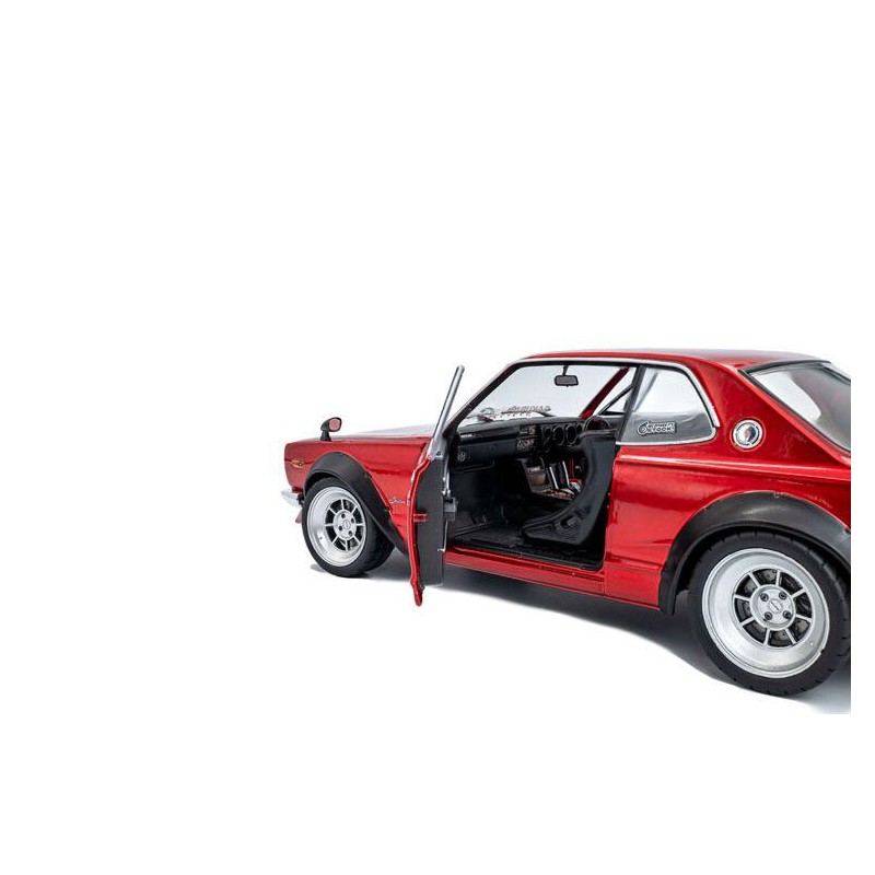 Nissan Skyline (C10) Hakosuka Solido Works '70, rood met. - 1:18 - Solido