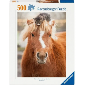 Pony and cat, 500 stukjes Ravensburger