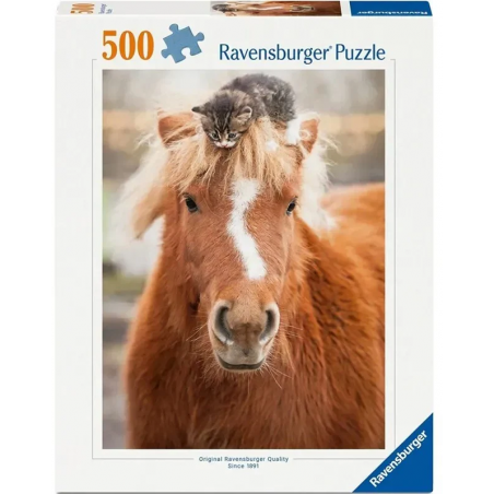 Pony and cat, 500 stukjes Ravensburger