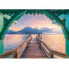 1000stukjes puzzel Ravensburger Footbridge at Lac D'Annecy