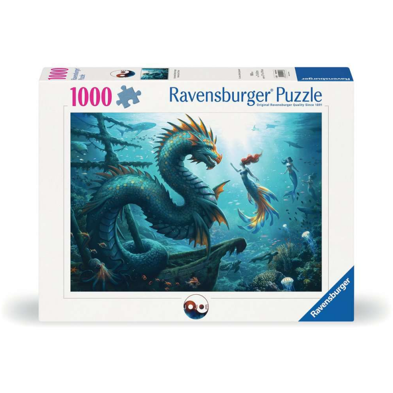Enchanted depths, Dragon, Mermaid and turtles, 1000 stukjes Ravensburger