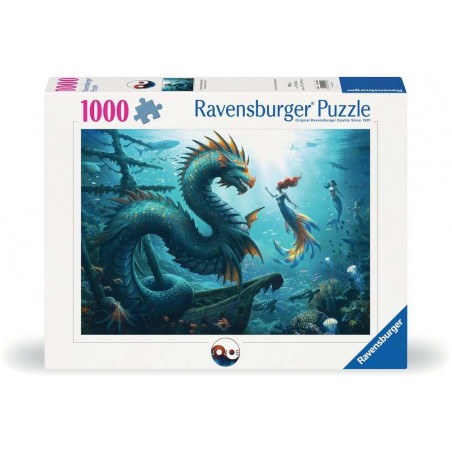 Enchanted depths, Dragon, Mermaid and turtles, 1000 stukjes Ravensburger