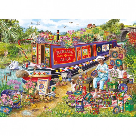 Canal Boat Blooms (1000) Gibsons puzzel