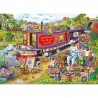 Canal Boat Blooms gibsons puzzel (500XL)
