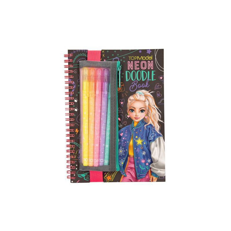 TOPModel neon Doodle kleurboek met neon stiften 13217