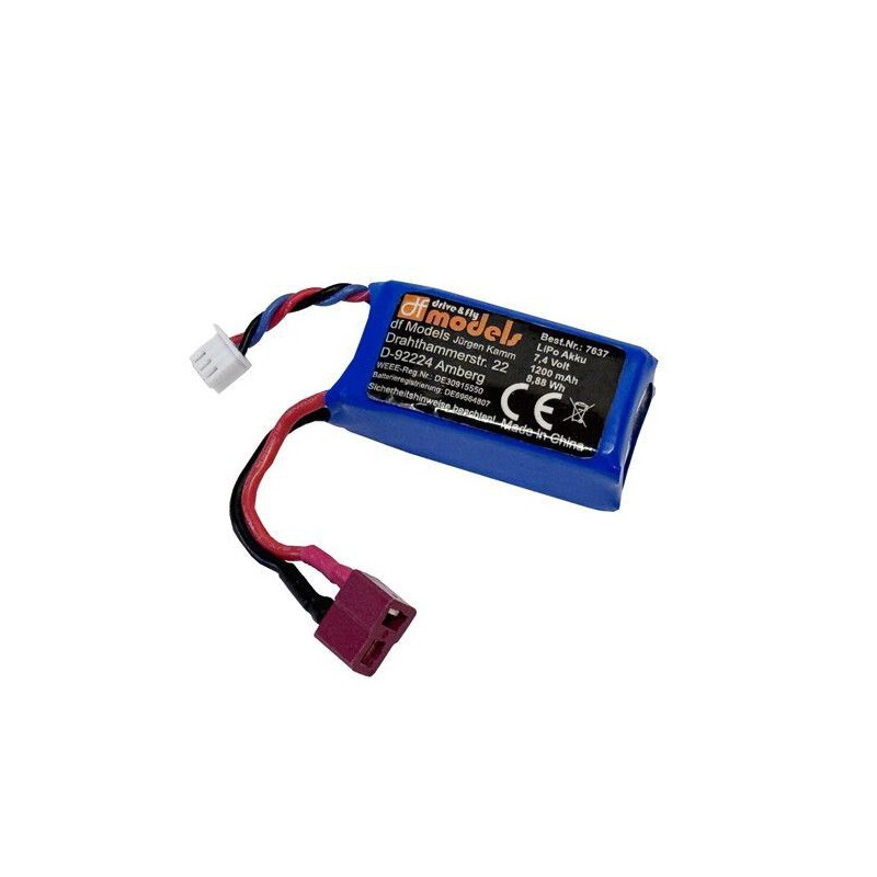LiPo Akku 7.4 Volt - 1200mAh - 8,88 Wh, DF Models