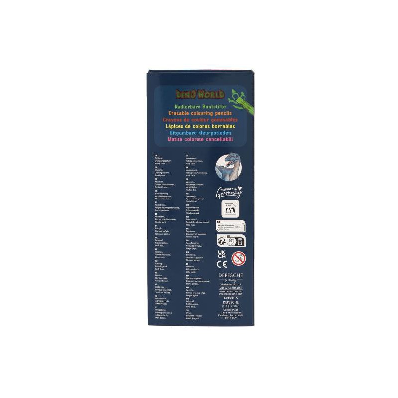Dino World uitgumbare kleurpotloden 13530