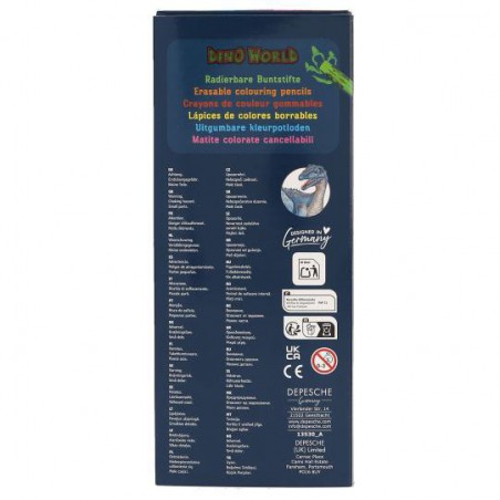 Dino World uitgumbare kleurpotloden 13530