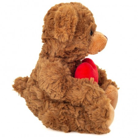 Hermann Teddy  - Teddybeer met hartje, bruin, 20 cm