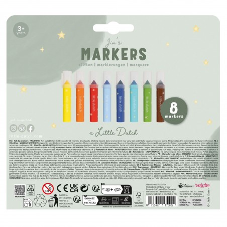 Meerkleurig Viltstiften, Jim - Little Dutch