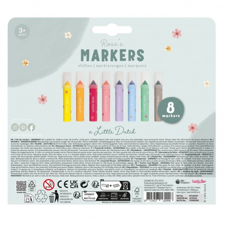 Meerkleurig Viltstiften, Rosa - Little Dutch