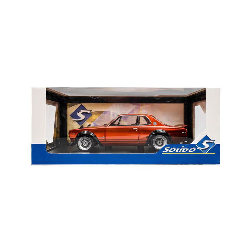 Nissan Skyline (C10) Hakosuka Solido Works '70, oranje - 1:18 - Solido