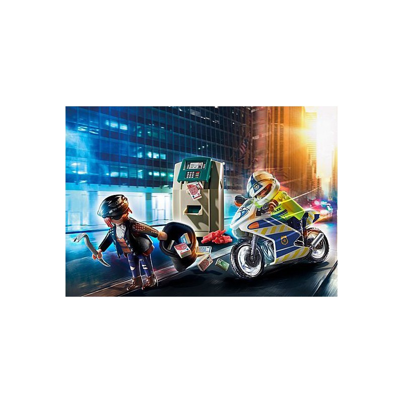Playmobil City Action - Politiemotor: achtervolging van de geldrover, 70572