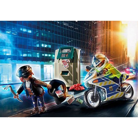 Playmobil City Action - Politiemotor: achtervolging van de geldrover, 70572
