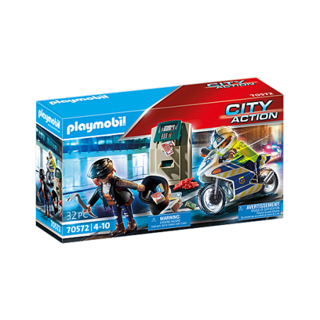 Playmobil City Action - Politiemotor: achtervolging van de geldrover, 70572