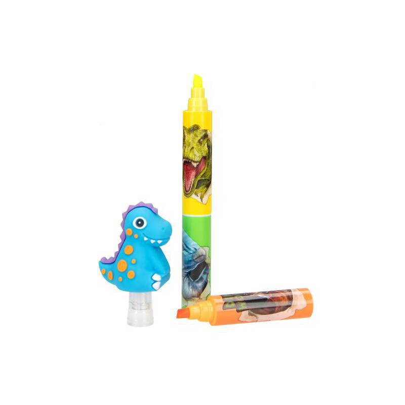 Dino World tekstmarker met dino topper 13037