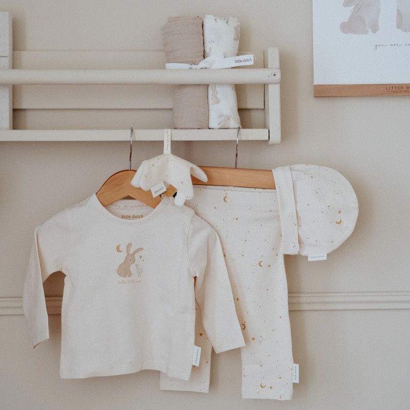 Kraamcadeau kleding set, beige maat 50/56 - Little Dutch