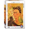 Zelfportret met aap en papegaai, Frida Kahlo, Eurographics 1000stukjes
