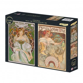 Mucha kunst: Reverie en Biscuits Lefevre-utile, Grafika (2x500 stukjes)