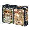 Mucha kunst: Reverie en Biscuits Lefevre-utile, Grafika (2x500 stukjes)