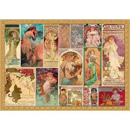 Alfons Mucha Collage Grafika puzzel 2000 stukjes