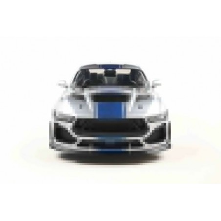 Shelby Mustang Super Snake '25, grijs met blauwe strepen - 1:18 - Solido