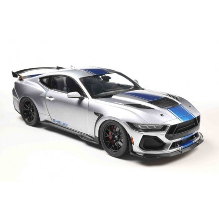 Shelby Mustang Super Snake '25, grijs met blauwe strepen - 1:18 - Solido