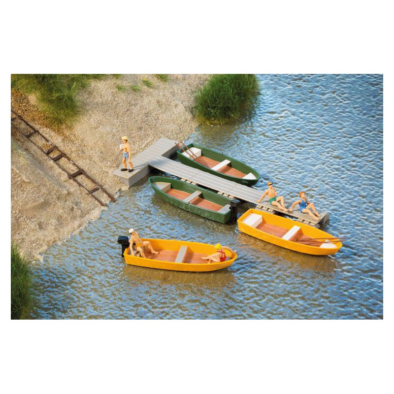 Roei-& Motorboot (2x 2 st.), Auhagen H0 (41693)