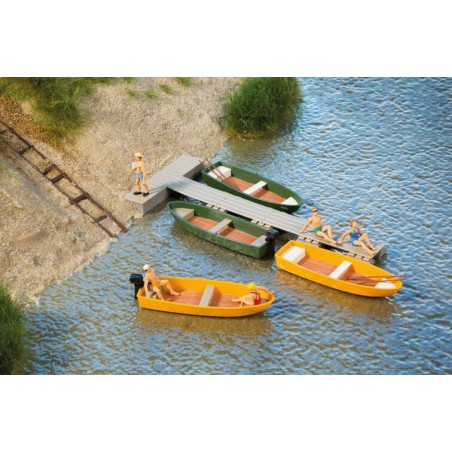 Roei-& Motorboot (2x 2 st.), Auhagen H0 (41693)